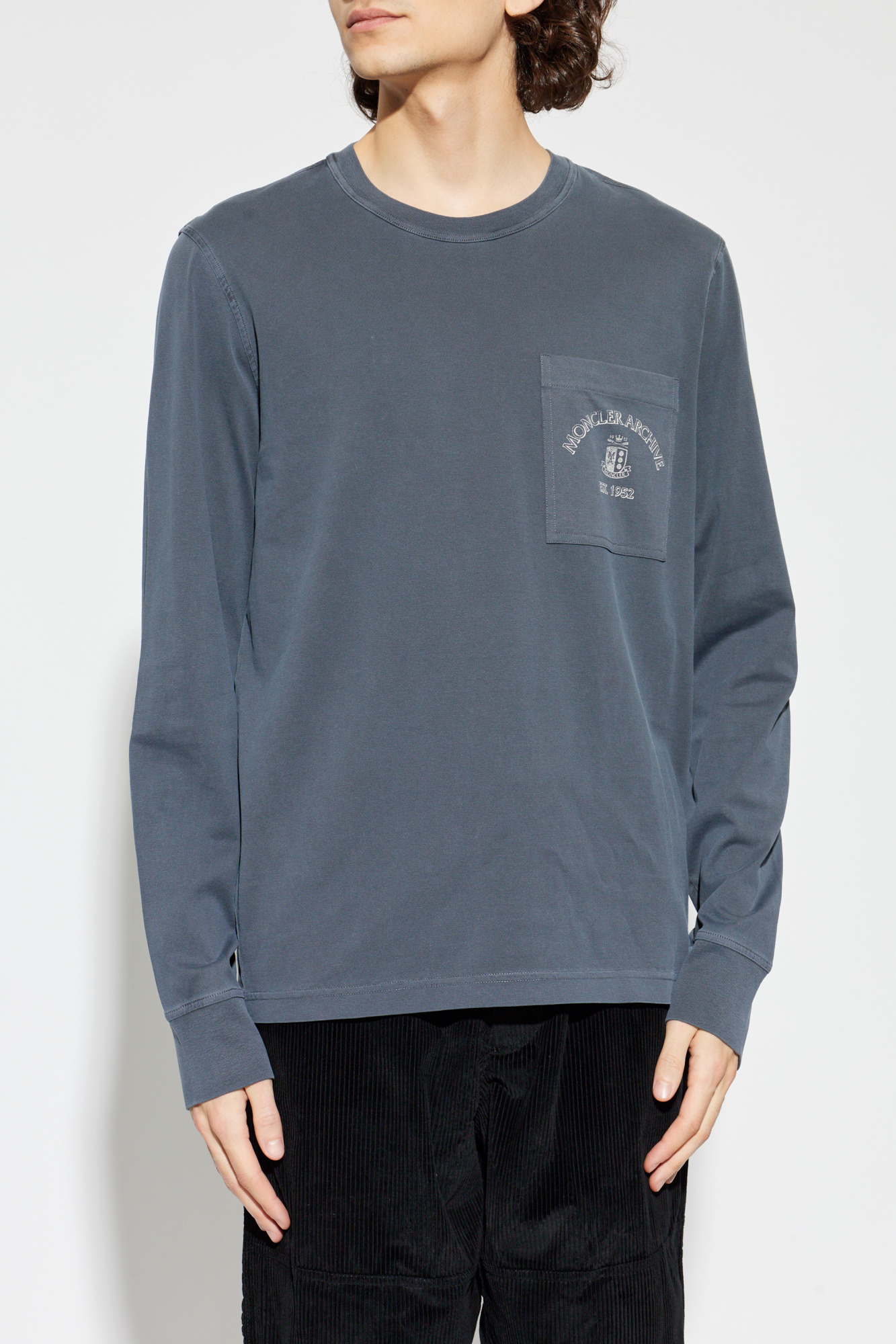 【美品・2025SS】MONCLER　LongSleeve T-shirt【S】 Moncler Grenoble Men's Cotton Logo Long-Sleeve T-Shirt | Neiman Marcus
